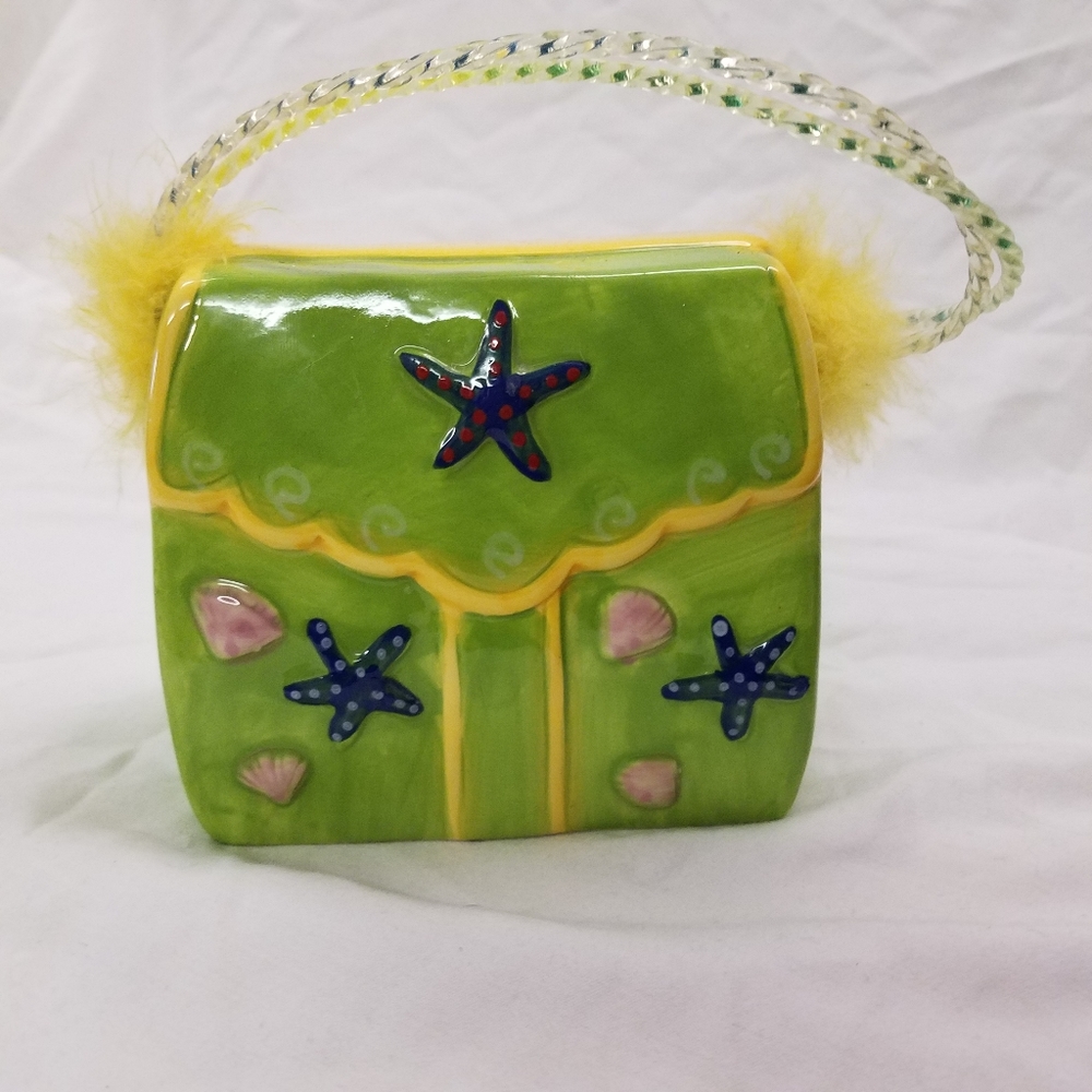 Ceramic purse coin money bank piggy bank purse